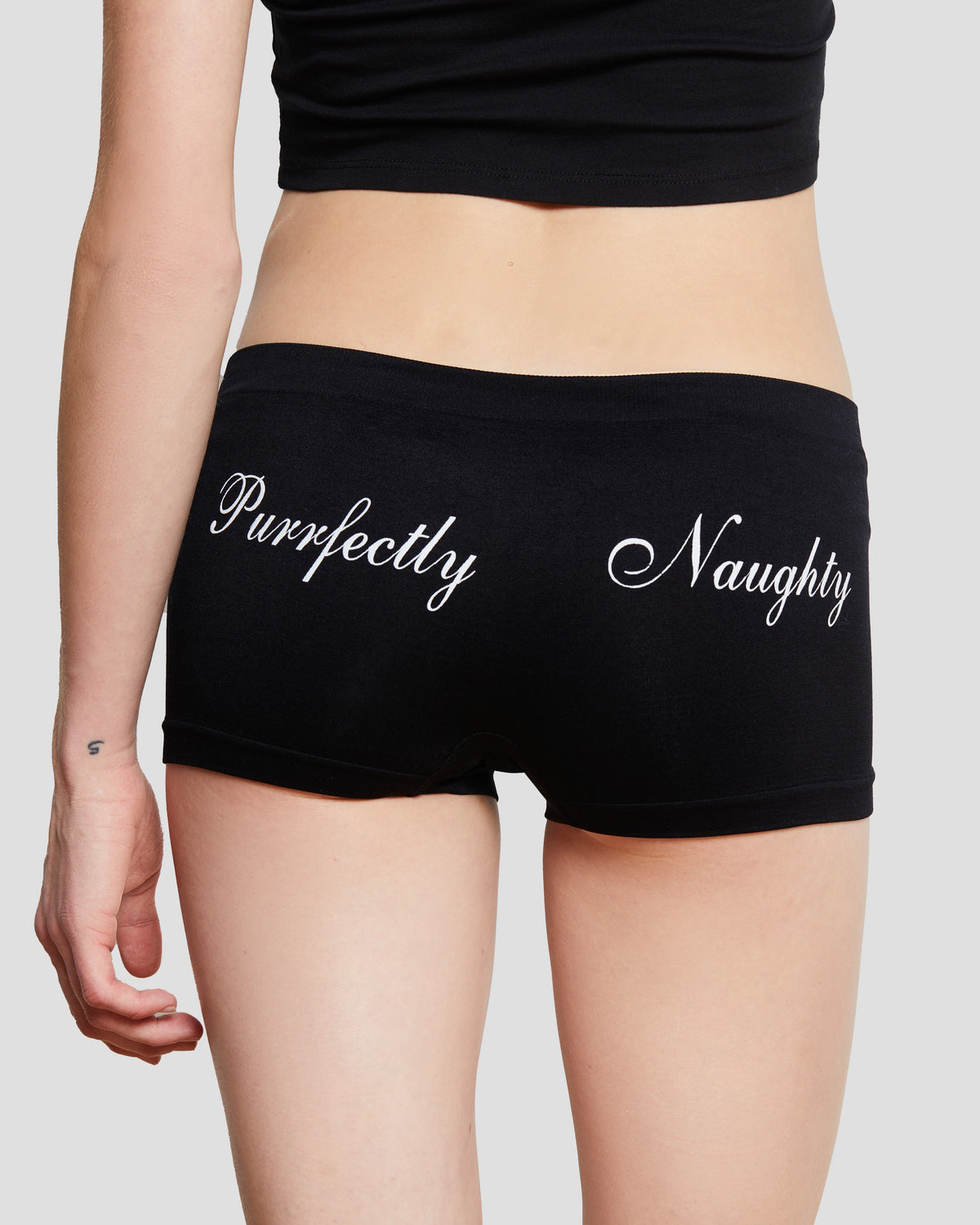 Purrfectly Naughty Comfy Hotshorts in Black