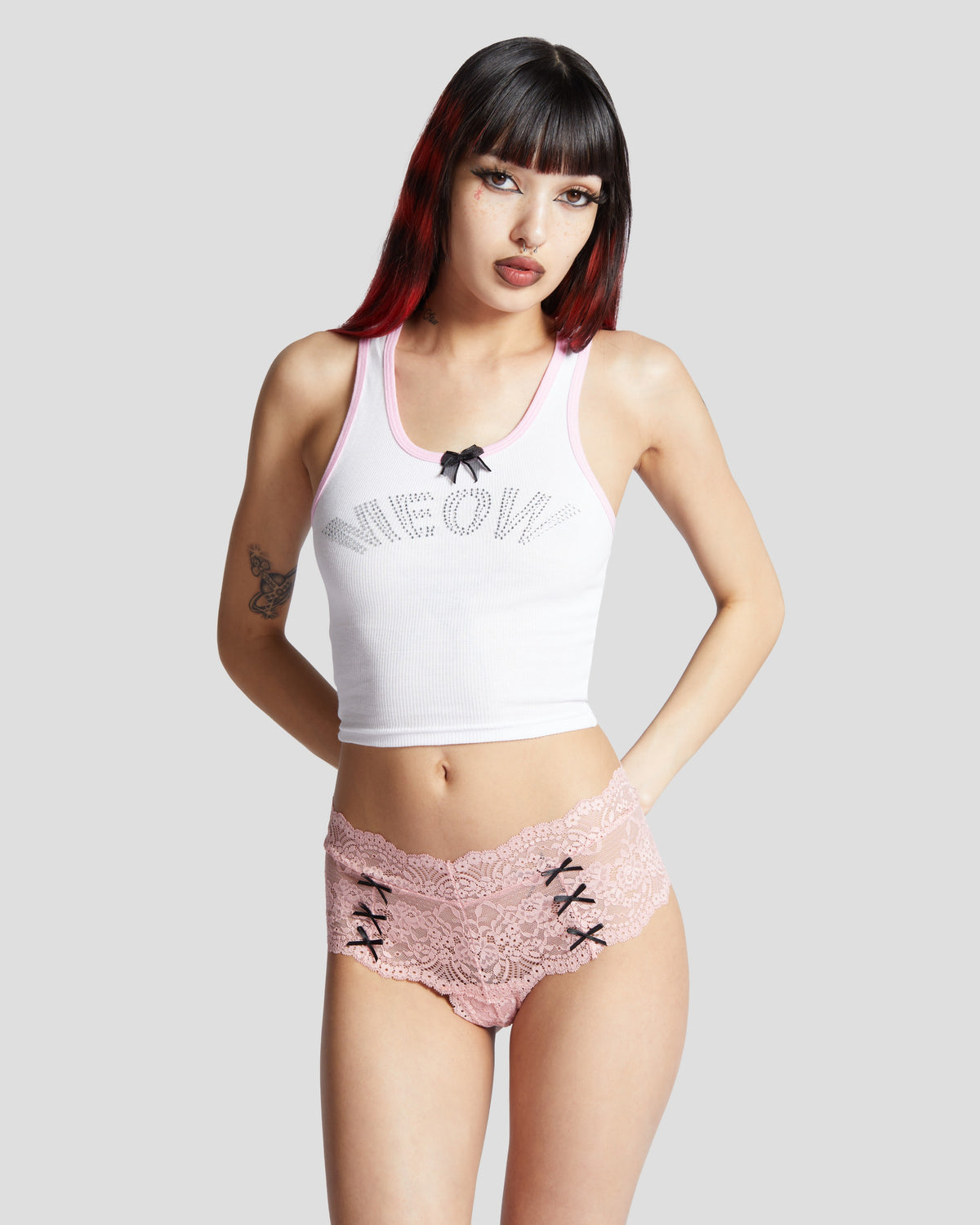 Kitten Bow Lace-Trim Thong, photo 3