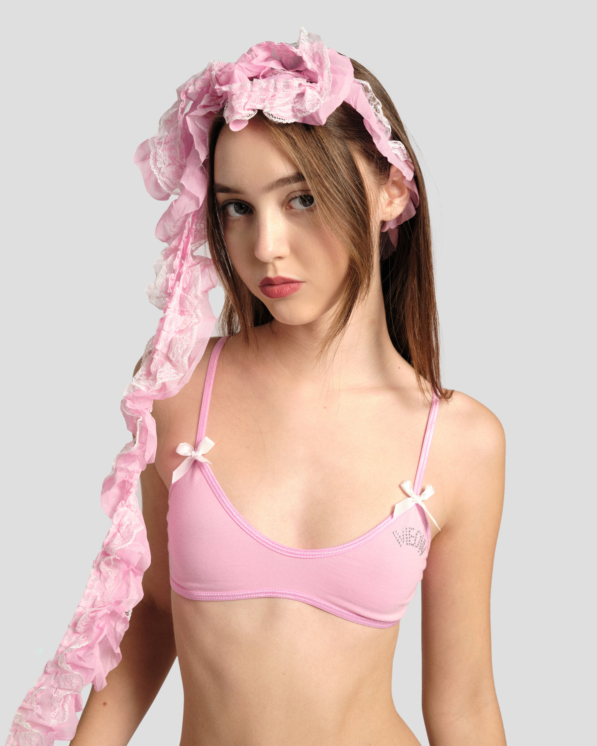 Minette Spaghetti Bralette in Ballet Pink
