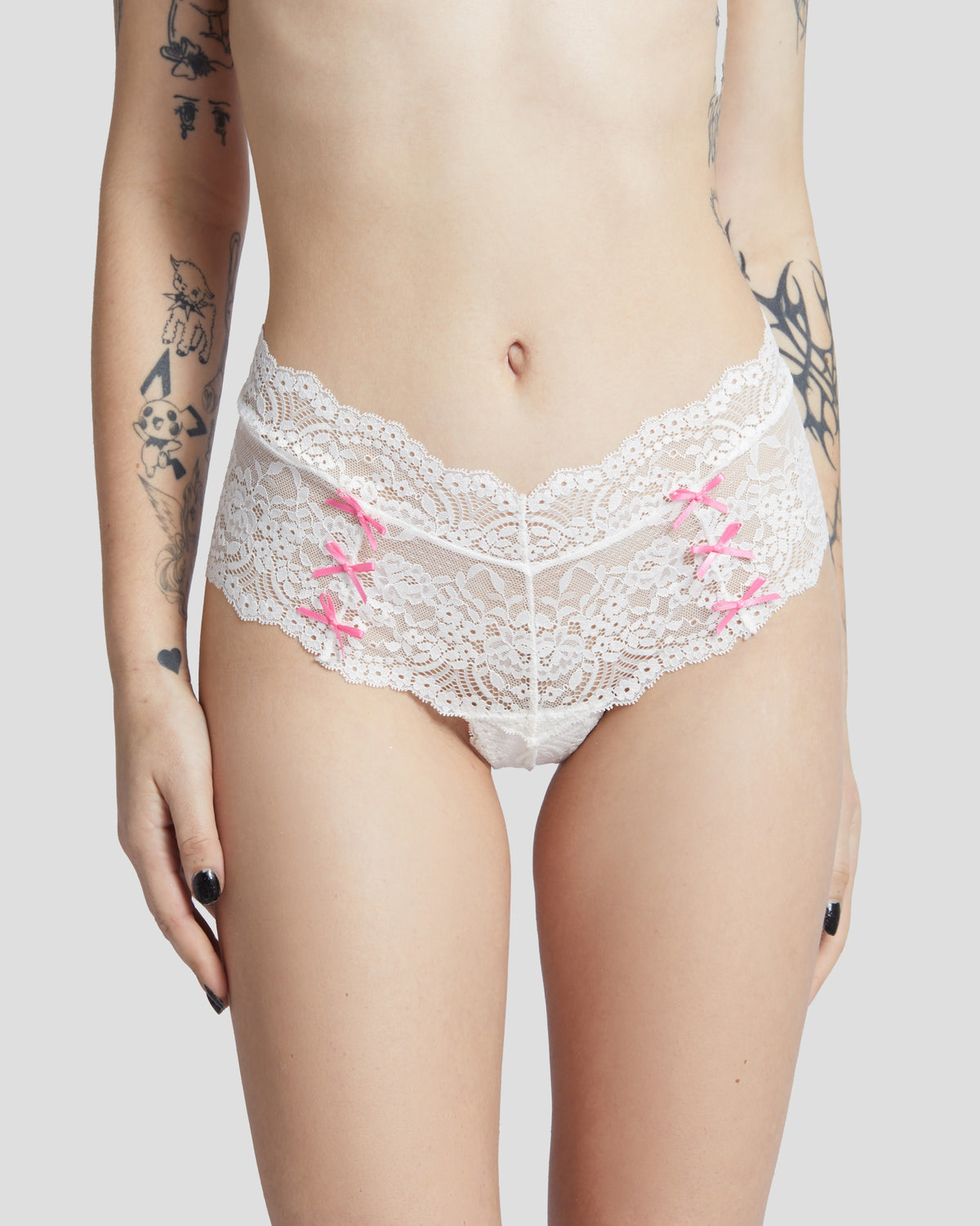 Kitten Bow Lace-Trim Thong, photo 16
