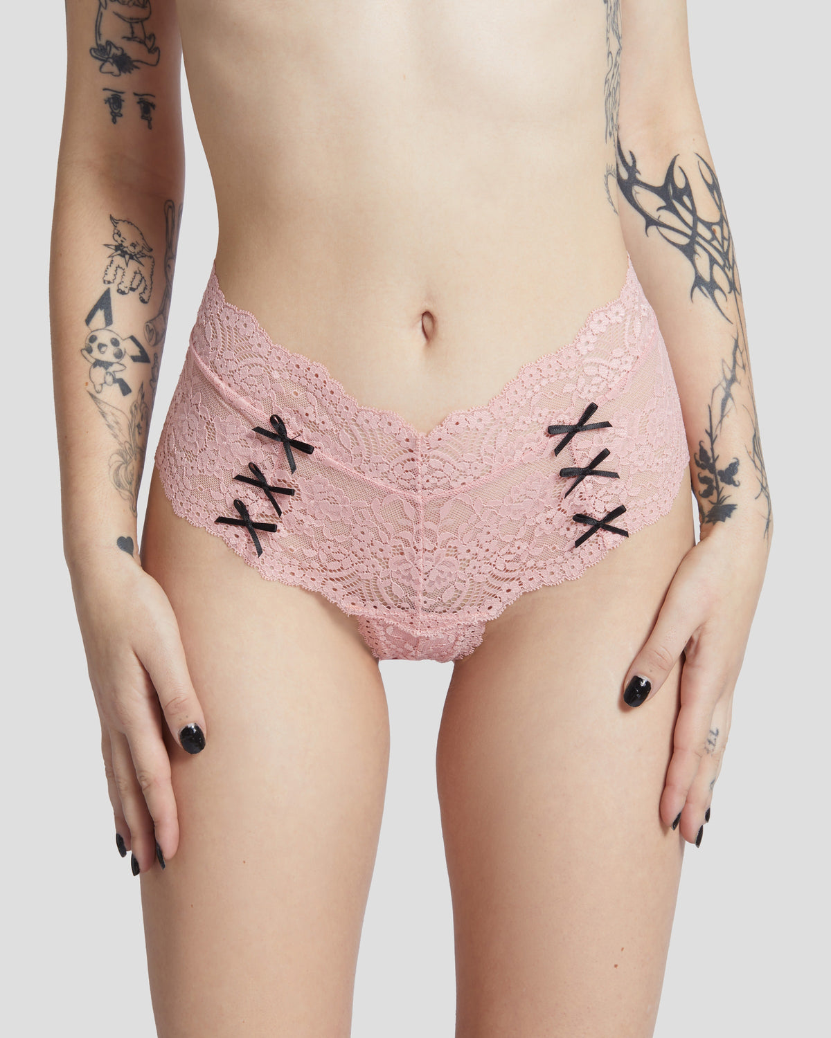 Kitten Bow Lace-Trim Thong, photo 5