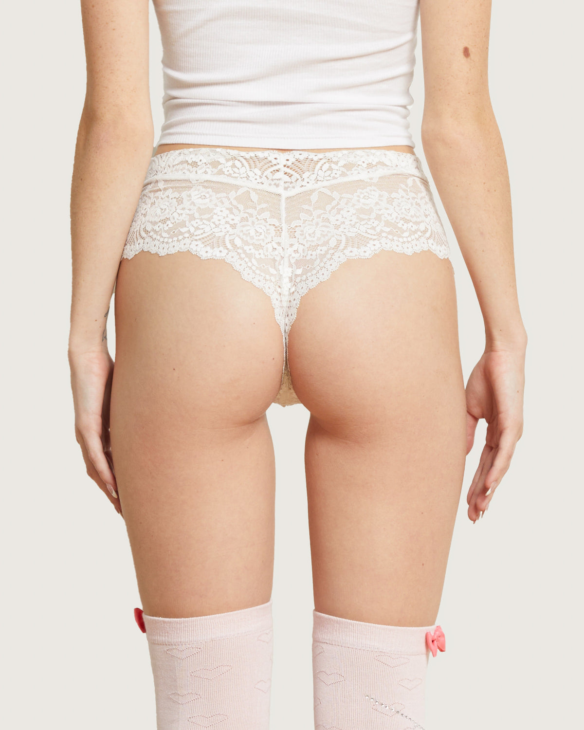 Kitten Bow Lace-Trim Thong, photo 9