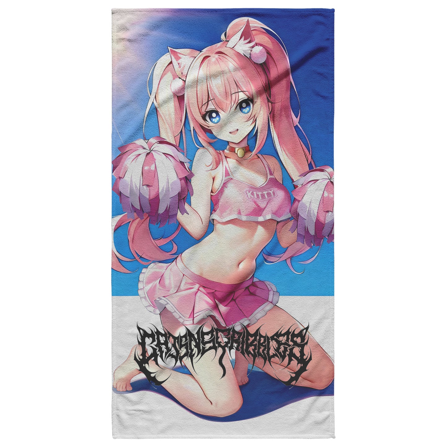 Kitty Pom-Pom Beach Towel