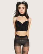 Kitty Girl Velvet Ribbed Set