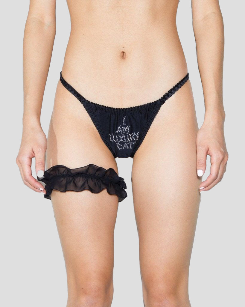 I am Luxury Cat Silky G-String in Black
