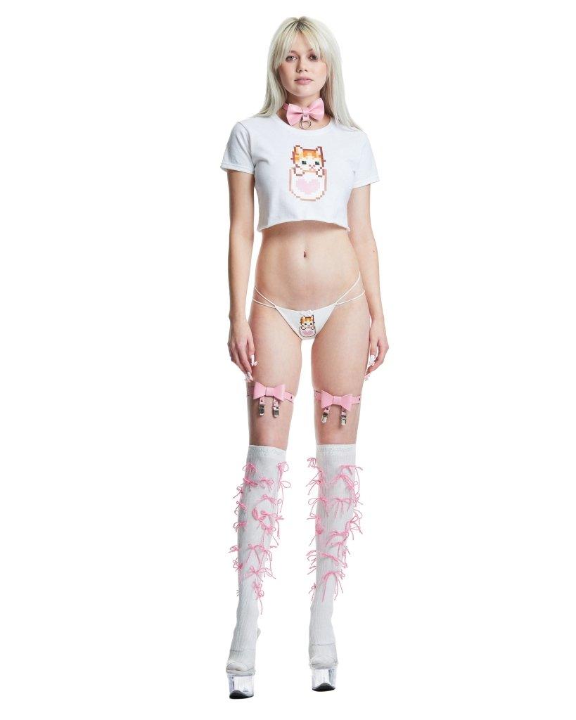 CNS x DOLLZ 2000 Kitten Tea Baby Tee in White