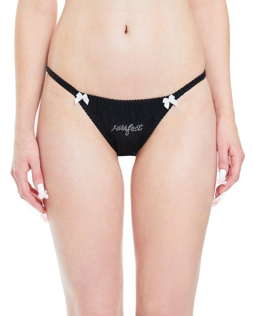 Purrfect Silk G-String ~ Noir in Black
