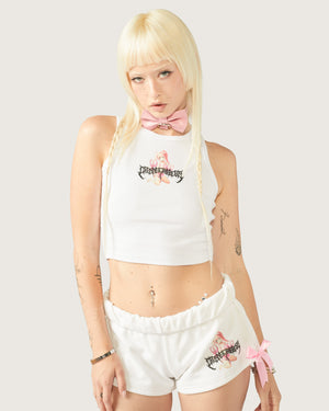 Pixie Girl Cheer Maneater Shirt in Off-White