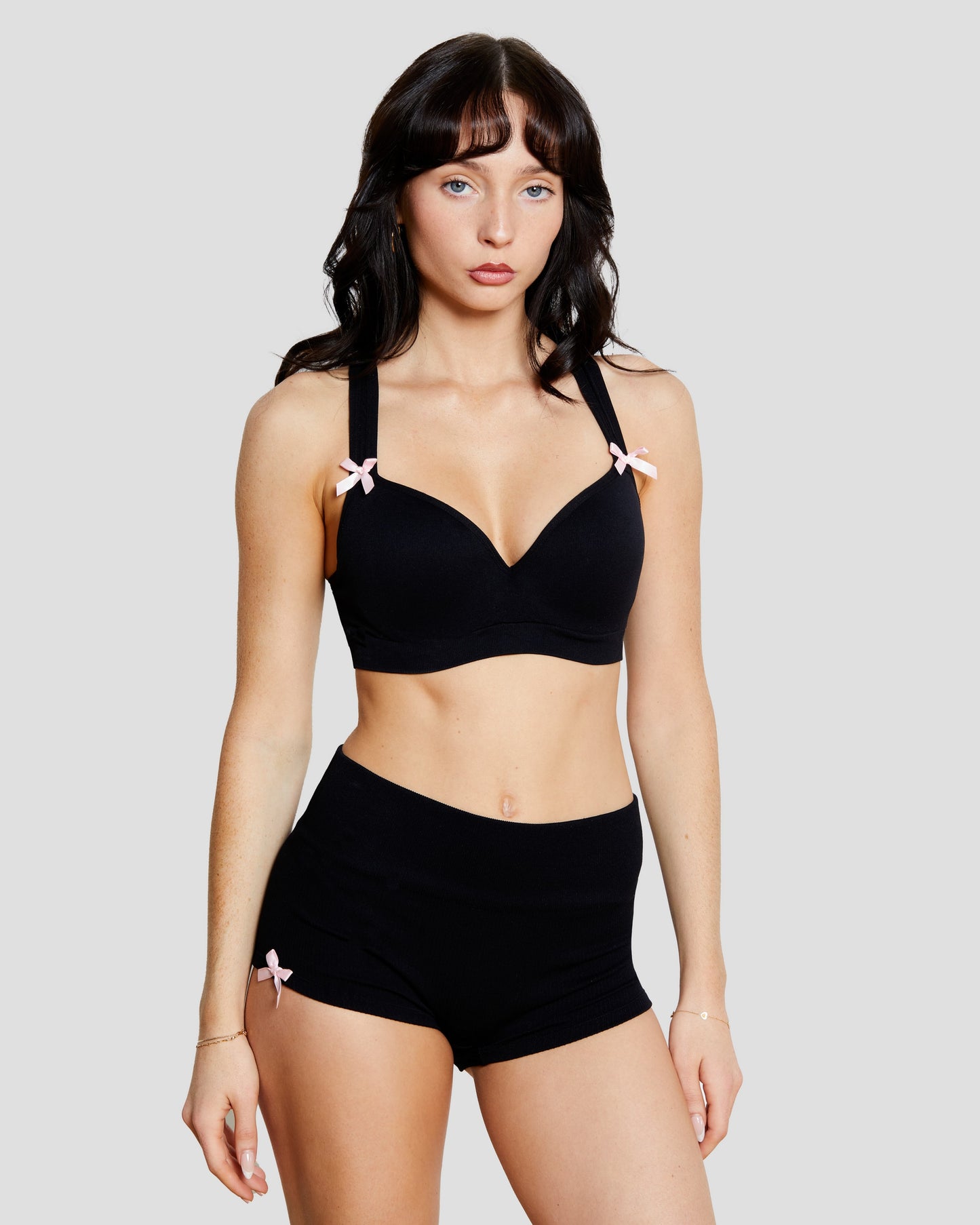 Kitty Ribbed Hot Short - Noir