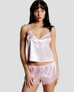 Kitty Girl Baby Satin Cami in Ballet Pink
