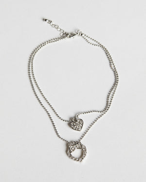 Tiny Bow Anklet in Silver