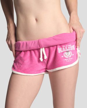 Malibu Kitty Girl Club Terry Shorties in Candy Pink