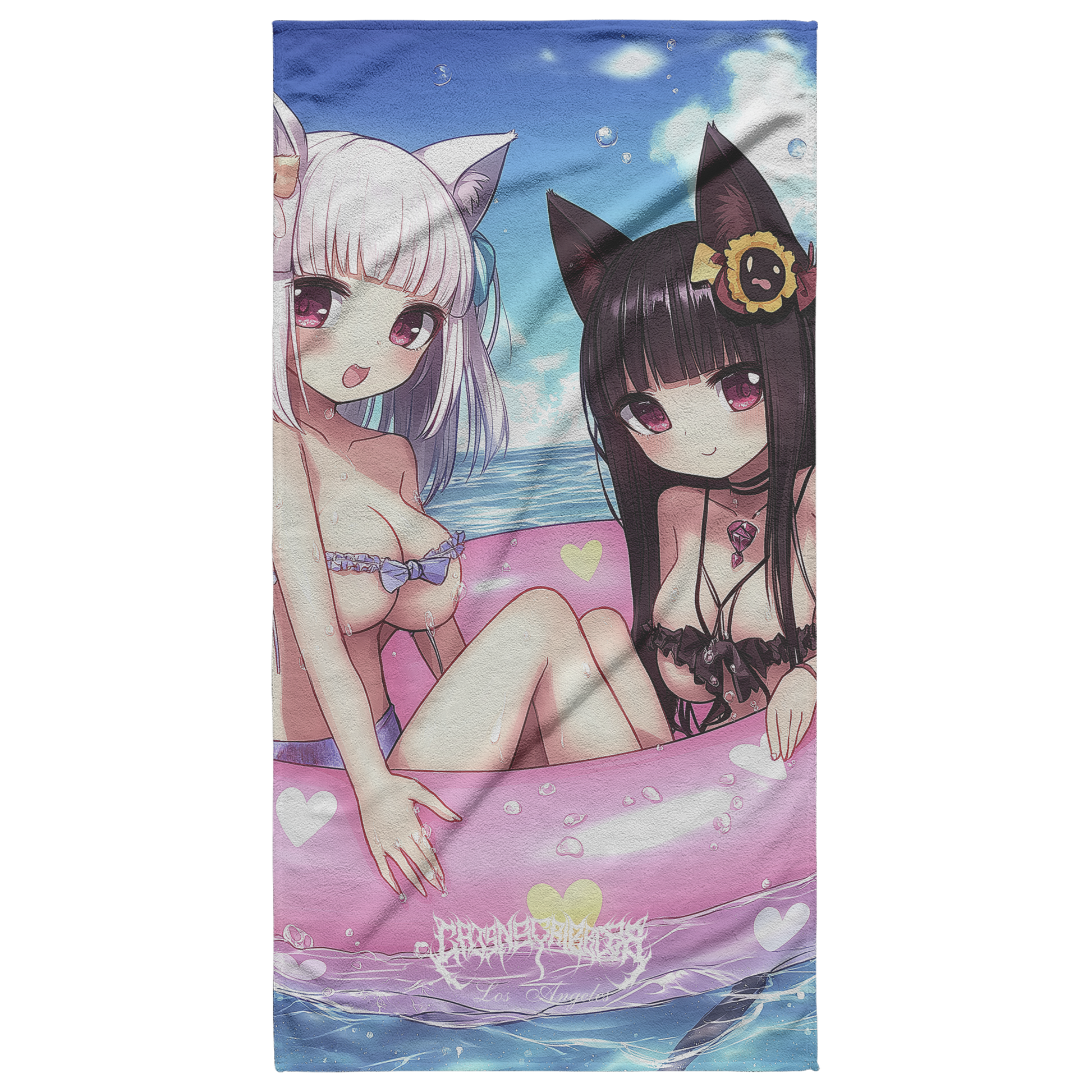 Neko_Paradise_Beach_Towel_Main_Vertical_Mockup.png