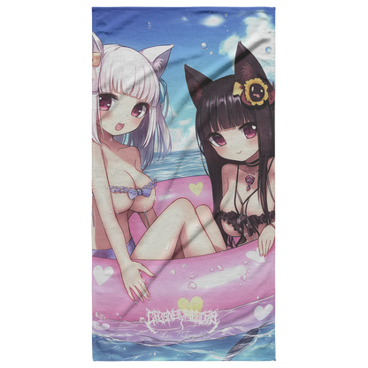 Neko_Paradise_Beach_Towel_Main_Vertical_Mockup.png