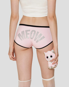 Meow Boyshorts in Pink/SIlver